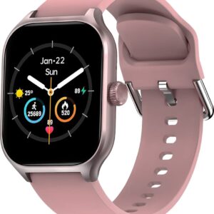 LAXASFIT H9 smartwatch ngjyrë rozë me ekran AMOLED 2.01 inc dhe rrip silikon