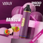 Vape Yibla 3500 puffs ngjyre roze me dizajn "Rainbow", kapacitet 1200 mAh dhe 3500 fryrje