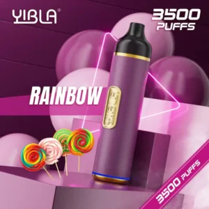 Vape Yibla 3500 puffs ngjyre roze me dizajn "Rainbow", kapacitet 1200 mAh dhe 3500 fryrje
