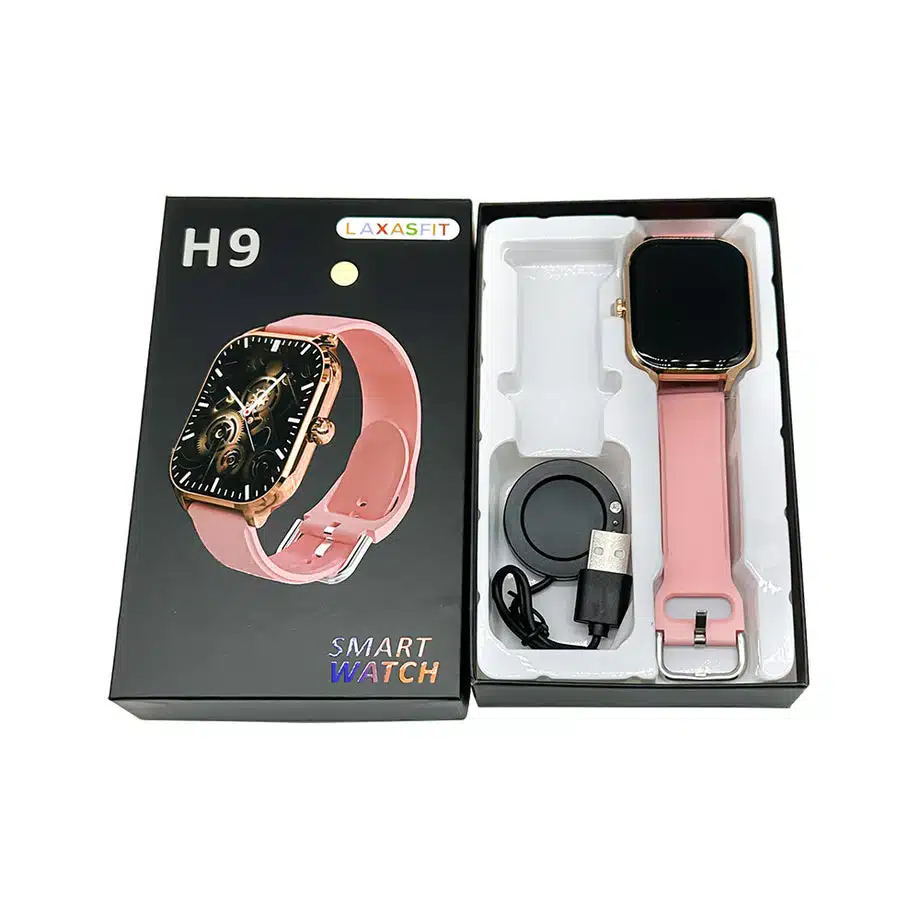 shkodrastore Paketim i LAXASFIT H9 Smartwatch me kuti dhe orë ngjyrë rozë