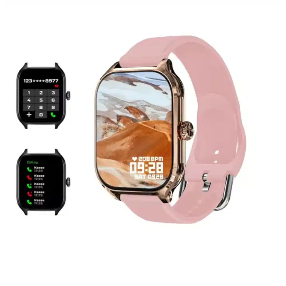 shkodrastore Smartwatch LAXASFIT H9 ngjyrë rozë me ekran AMOLED 2.01″ dhe rrip silikoni